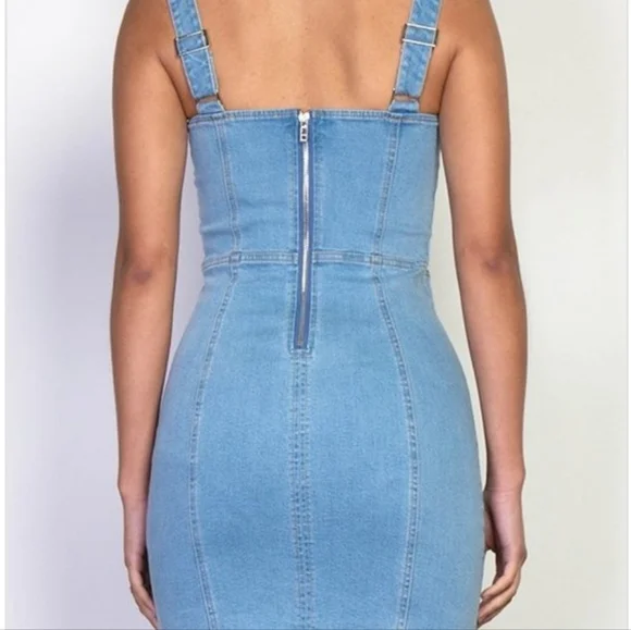 SWEETHEART DENIUM CORSET BUSTIER MINI DRESS - Picture 6 of 6